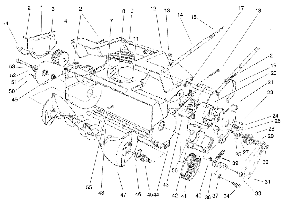 Housing And Rotor Assembly Diagram and Parts List for 38026 280000001 - 280999999 Lawn Boy Snow Blower